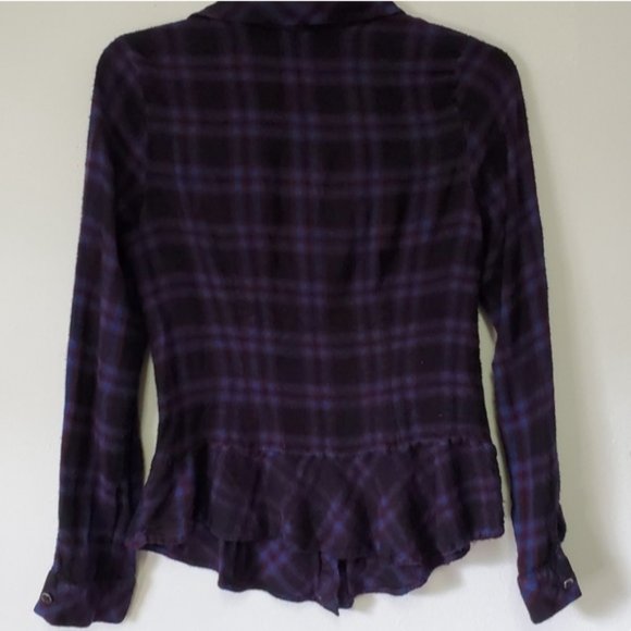 Cabi/ Black & Blue Ruffle Flannel - Picture 4 of 4